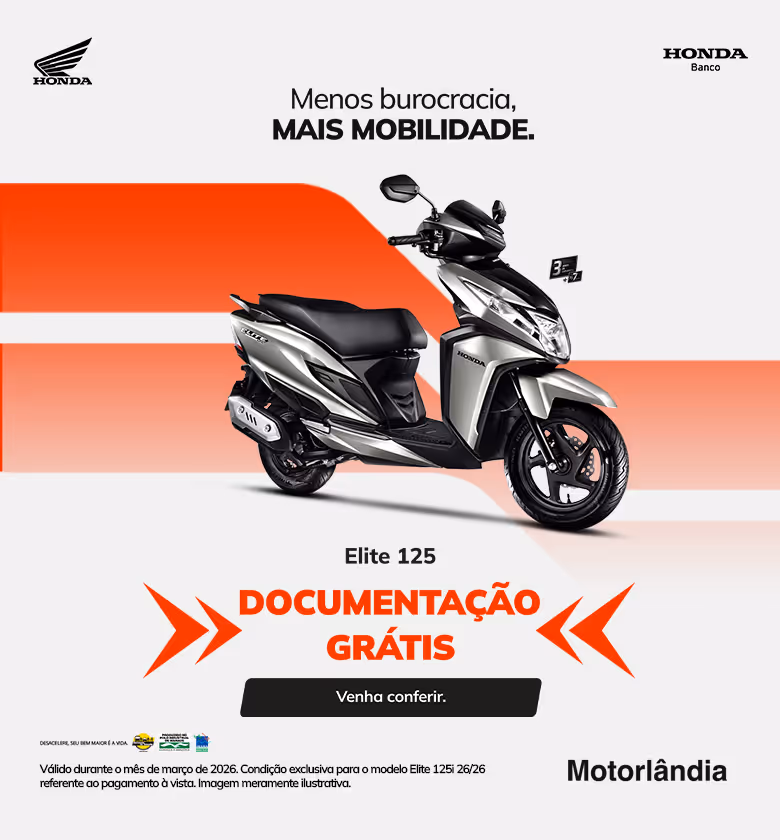 Banner Março 2026 Motorlândia Honda Financiamento Elite 125