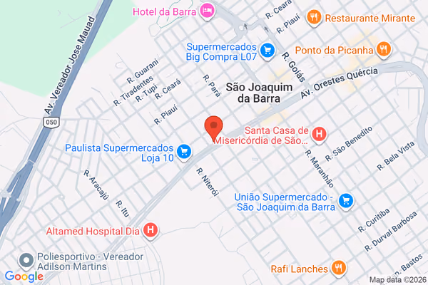 Mapa da localização - São Joaquim da Barra